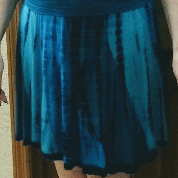 Tye dye acid blue knit skirt 20" waist - Picture 2 of 4